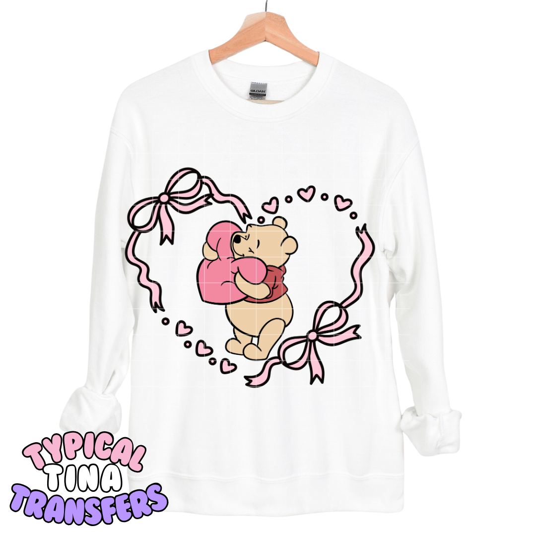 P Bear hugging heart | DTF Transfers | POD