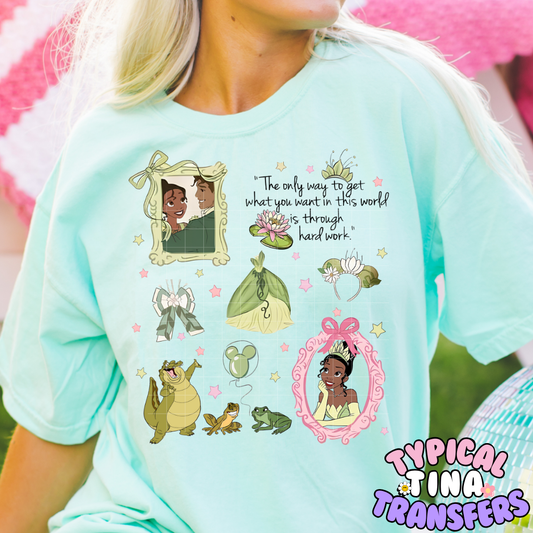 Princess T - hardwork  | DTF Screen Print | POD