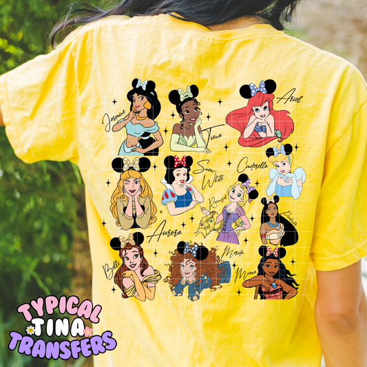 Princess with mouse ears & names | DTF Transfer | POD
