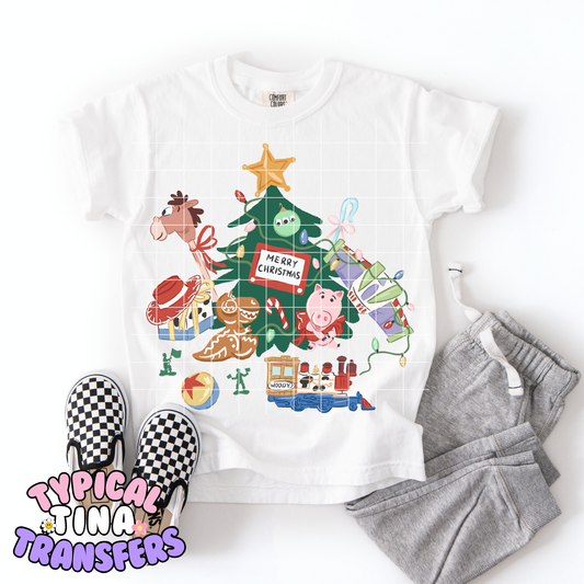 Toys around the Christmas Tree | DTF Transfer | POD