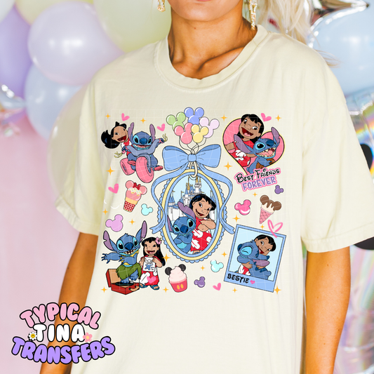 Blue Alien and BFF | DTF Screen Print | 9" Youth