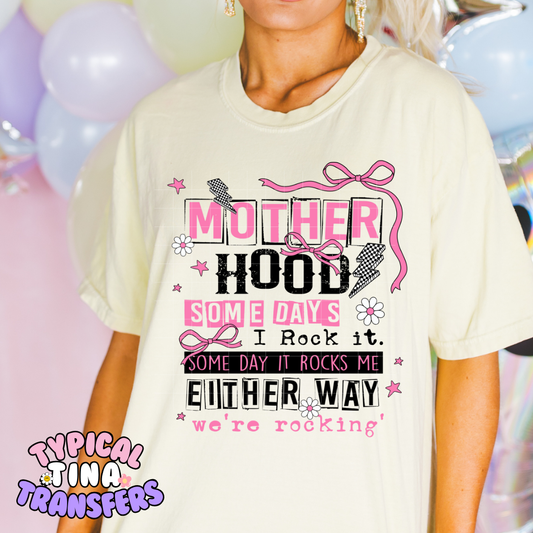 Motherhood I rock it (black letters) | DTF Screen Print | POD