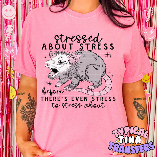 Stressed about stress Possum | DTF Transfer | POD