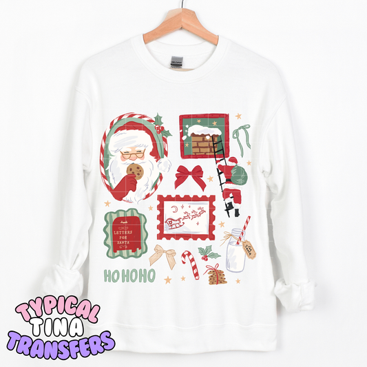 Santa Frames with red bow | DTF Transfer | POD