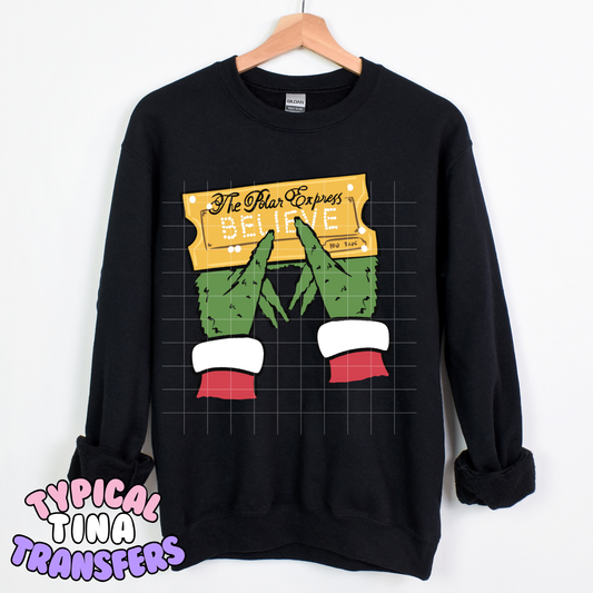 Golden Ticket - Gr!nchmas Express | DTF Transfer | POD