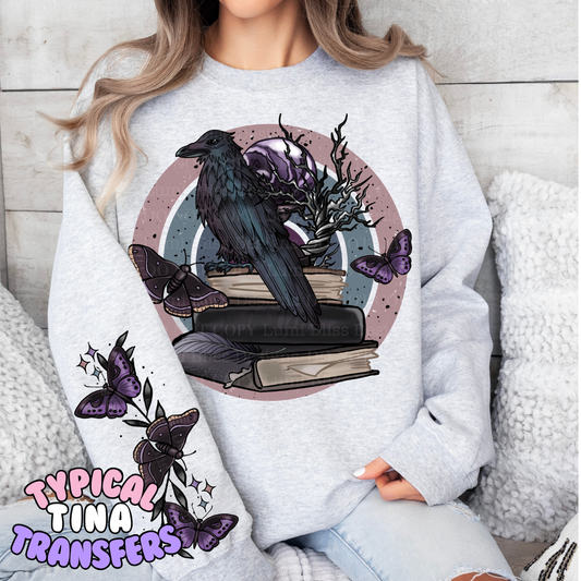 Crow on stack of books | DTF Transfers | POD