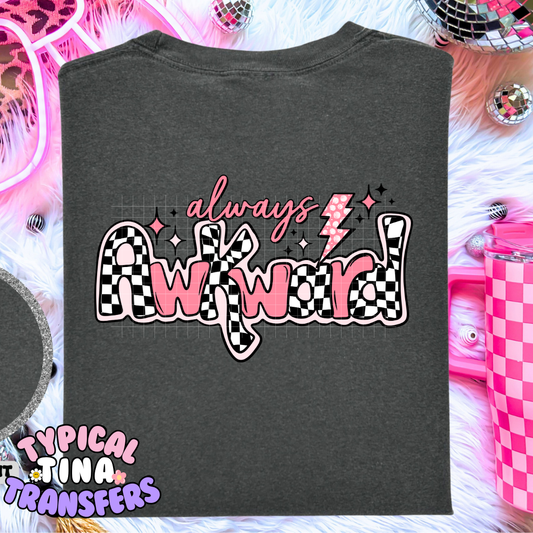 Awkward checkered Pink | DTF Screen Print | POD