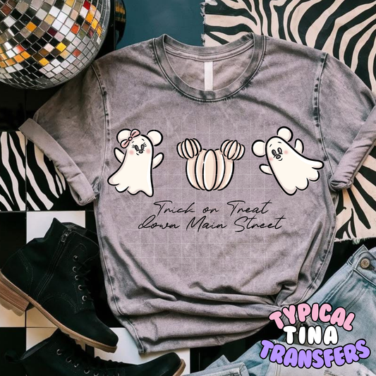 Trick or treat down Main Ears | DTF Transfer | 11" Adult