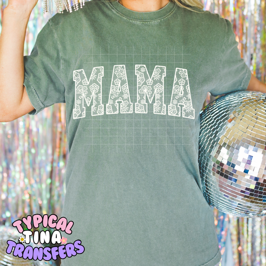 Lace Mama (white) | DTF Screen Print | POD