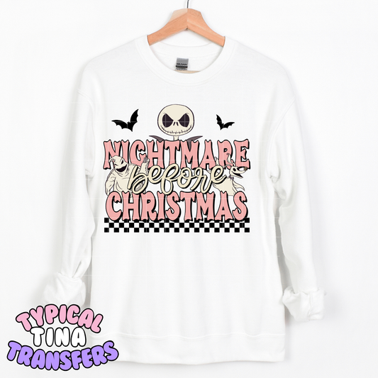 Nightmare B4 Xmas Pink | DTF Transfer | POD