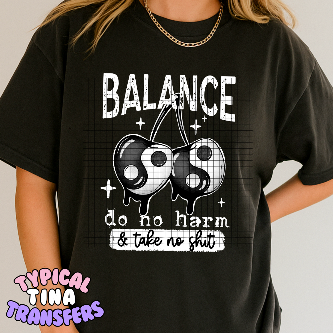 Balance cherry ying yang | DTF Transfers | POD