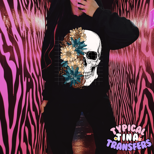 Skellie and florals | DTF Transfer | POD