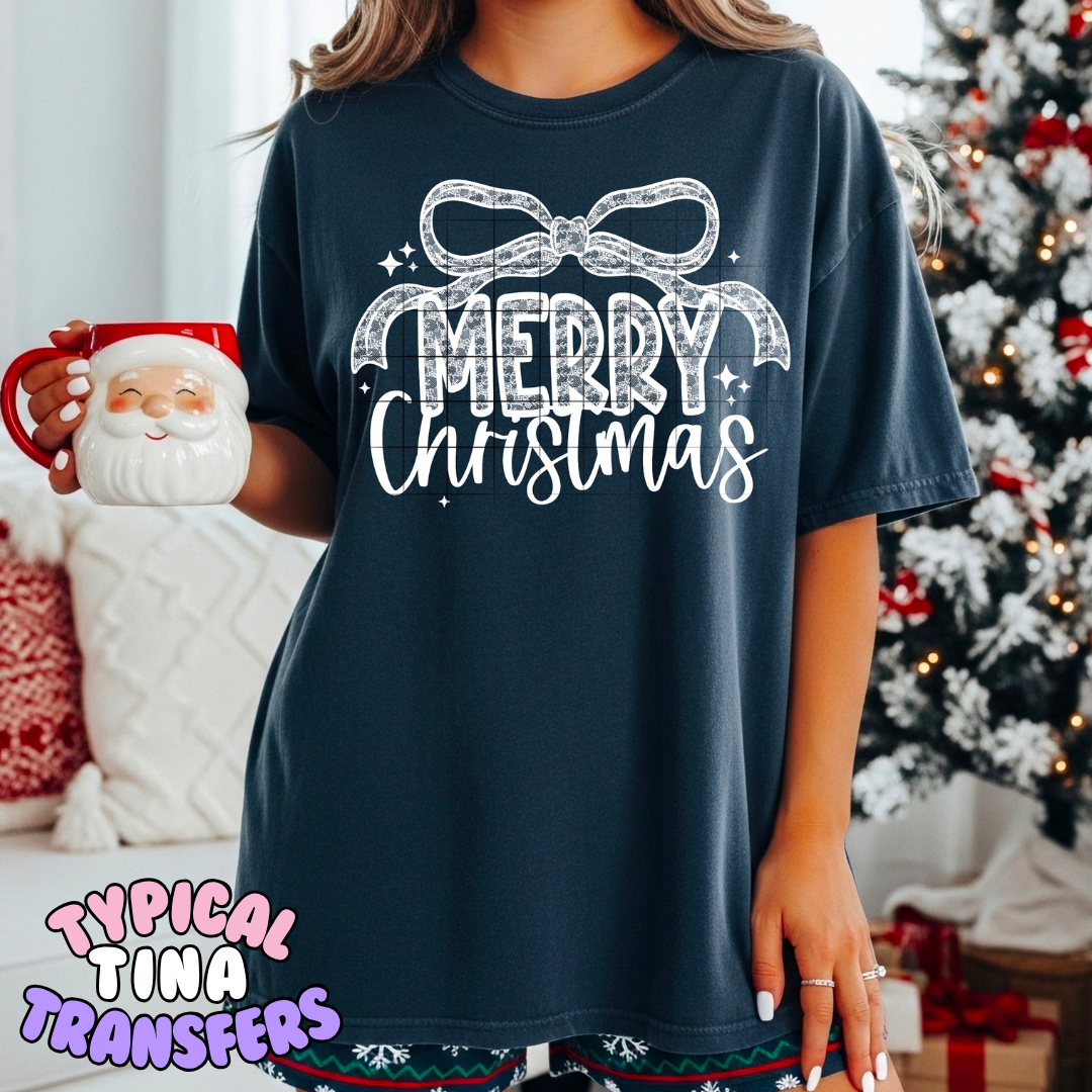 Merry Christmas Lace | DTF Transfer | POD