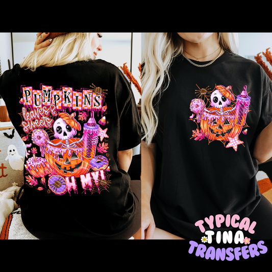 Pumpkins leaves and Sweets | DTF Transfer | POD