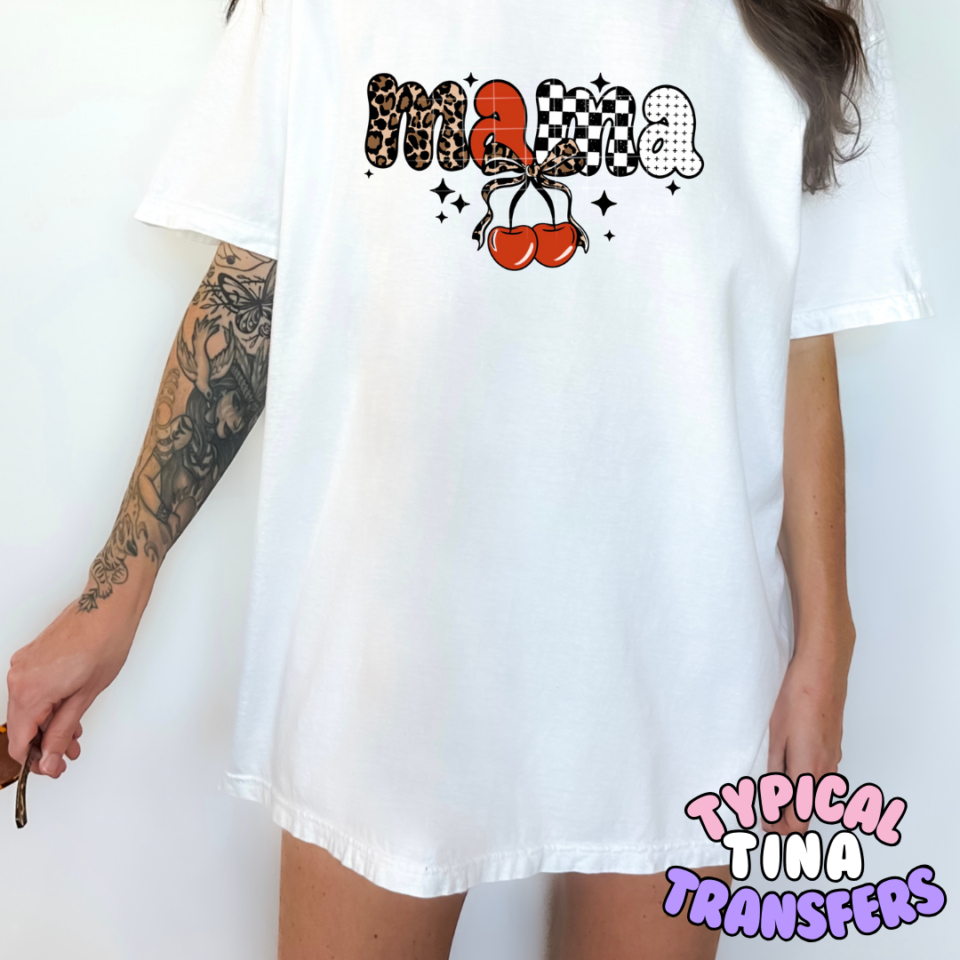 Mama patterns cherry | DTF Transfers | POD