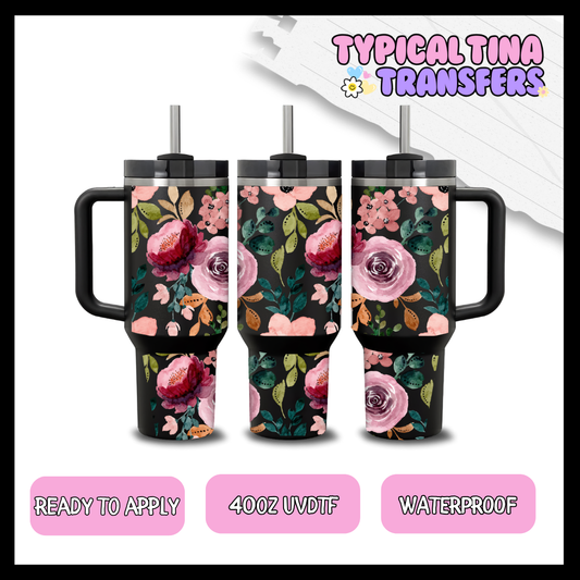 Painted Florals | 40oz UVDTF Wrap | POD