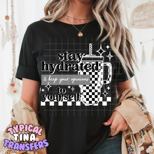 Stay Hydrates (black petters) | DTF Screen Print | POD