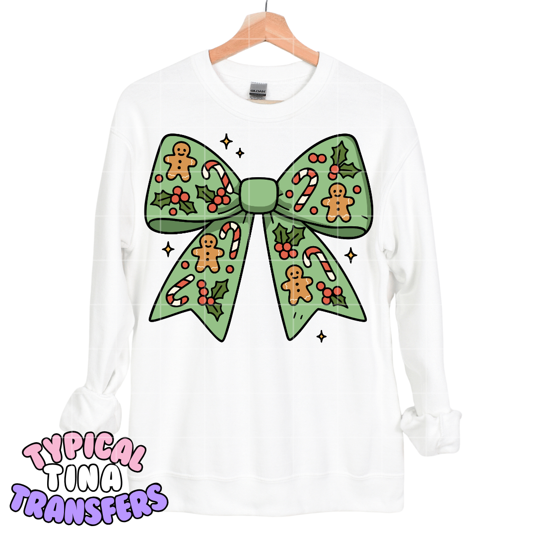 Retro Christmas bow | DTF Transfers | POD