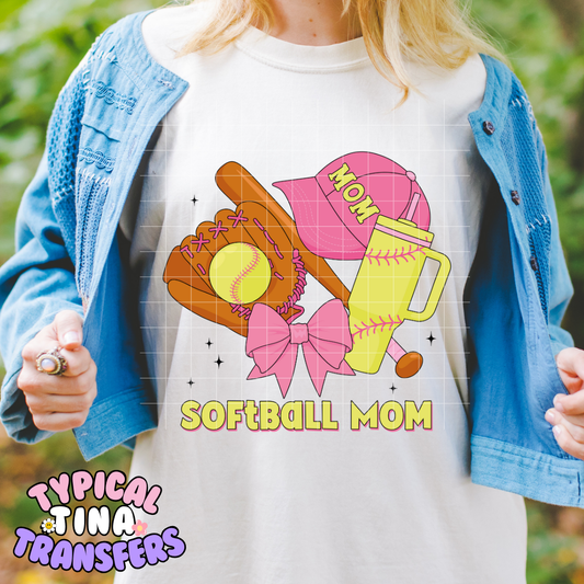 Softball Mom Pink | DTF Screen Print | POD