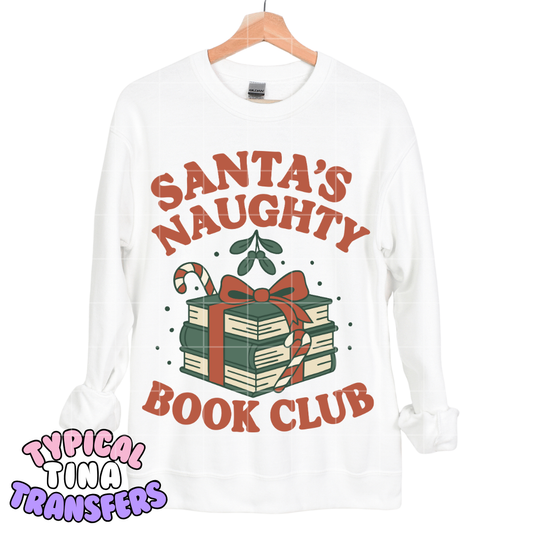 Santa's Naughty book club | DTF Transfers | POD