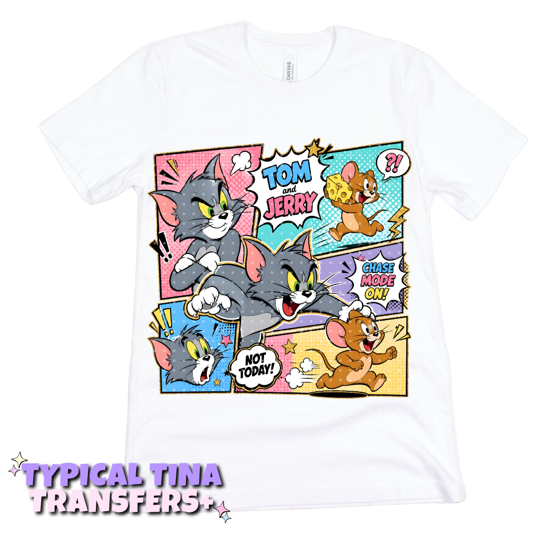 Cartoon cat and mouse | DTF Transfers | POD