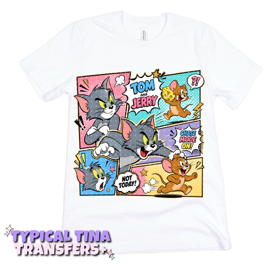 Cartoon cat and mouse | DTF Transfers | POD