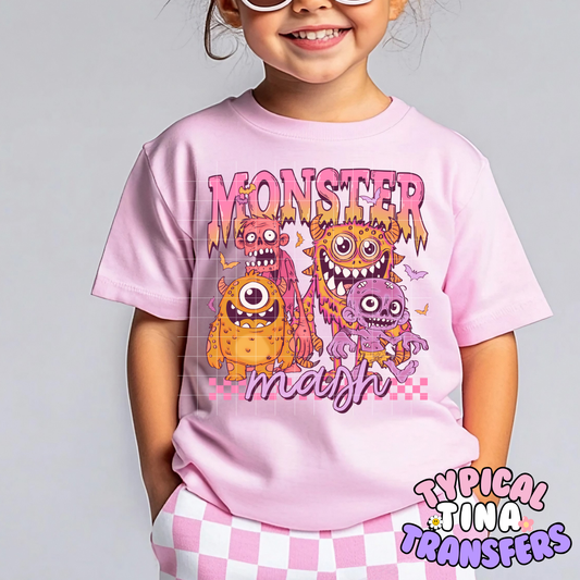 Monster Mash pink and purple | DTF Transfer | POD