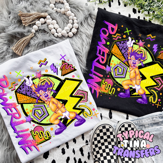 Power Line Neon 90s | DTF Screen Print | POD