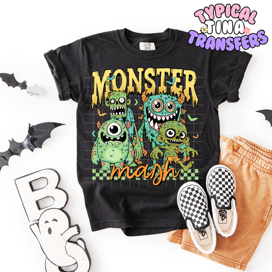 Monster Mash yellow and green | DTF Transfer | POD
