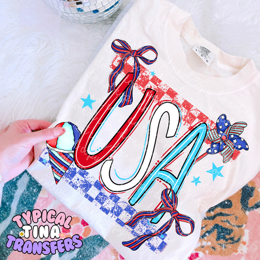 USA checkered | DTF Transfer | POD