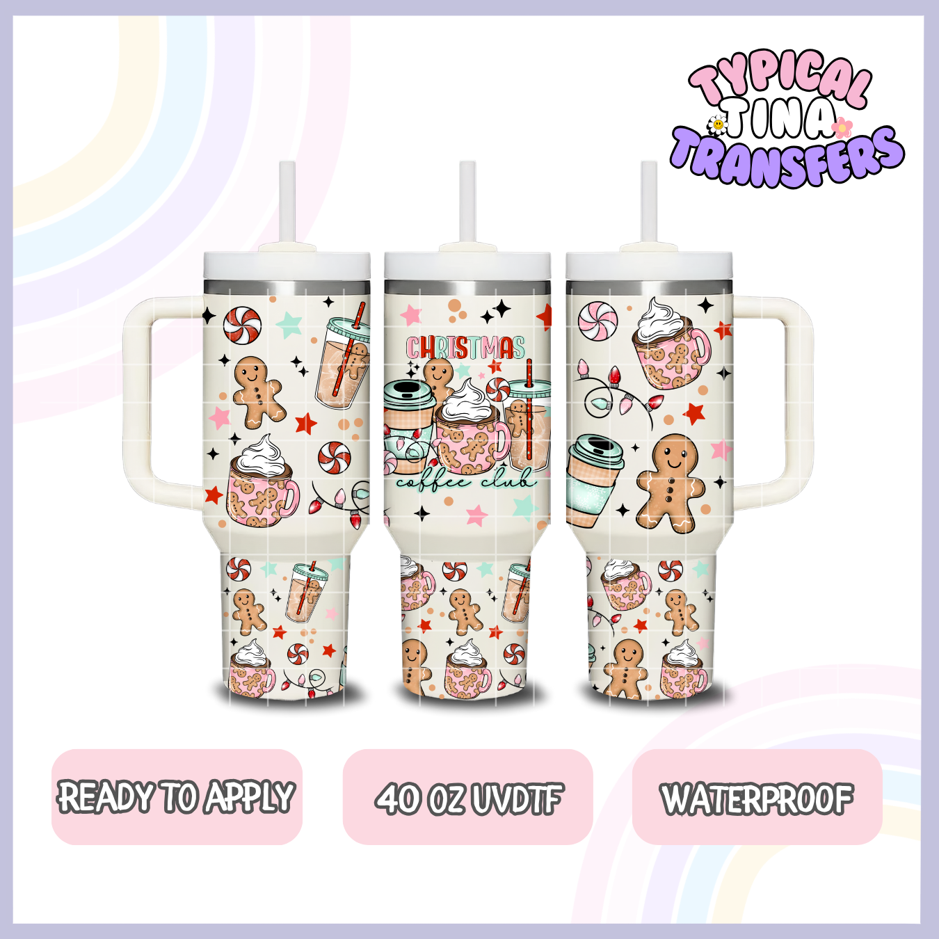 Christmas Coffee Club | 40oz UVDTF Wrap | POD