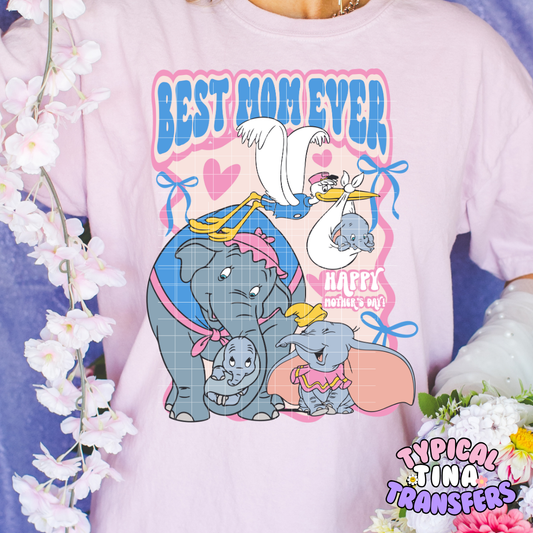 Best mom ever Elephant | DTF Screen Print | POD