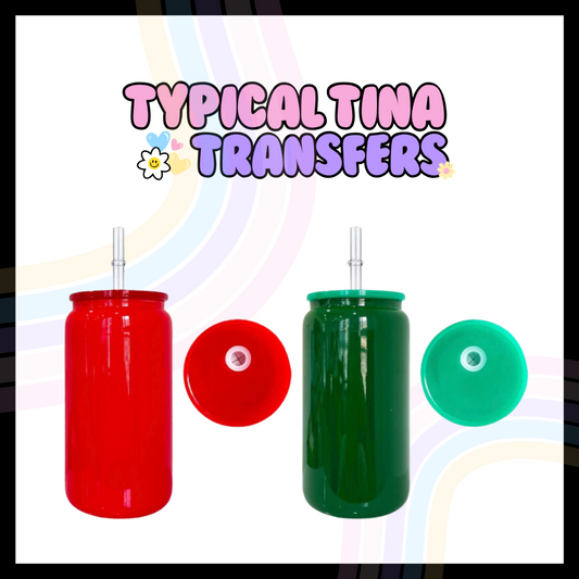 Christmas Colors Glass Cup | 16oz