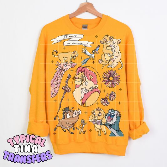 Lion K Doodle Mural | DTF Transfer | POD