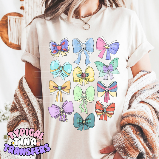 Princess Bows | DTF Screen Print | POD