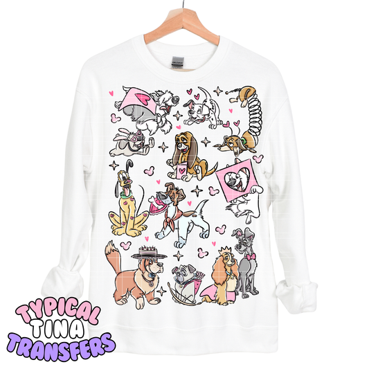 Valentine Dogs Mural | DTF Transfers | POD