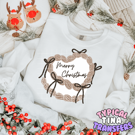 Merry Christmas coquette Cake | DTF Transfer | POD