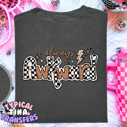 Awkward checkered Brown | DTF Screen Print | POD