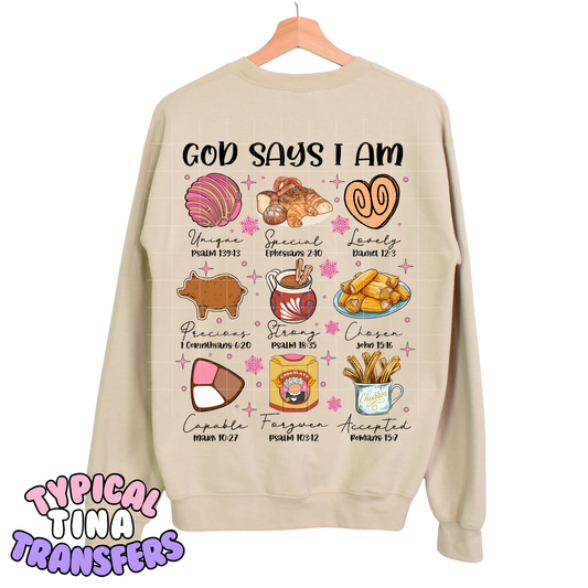 God Says I am (holiday treats) | DTF Transfer | POD