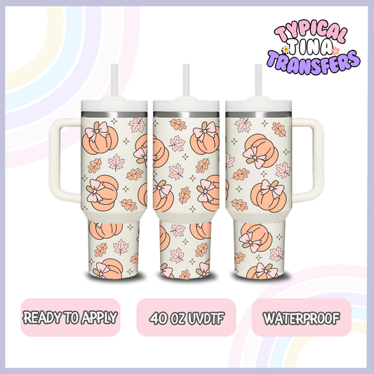 Coquette pumpkins | 40oz UVDTF Wrap | POD