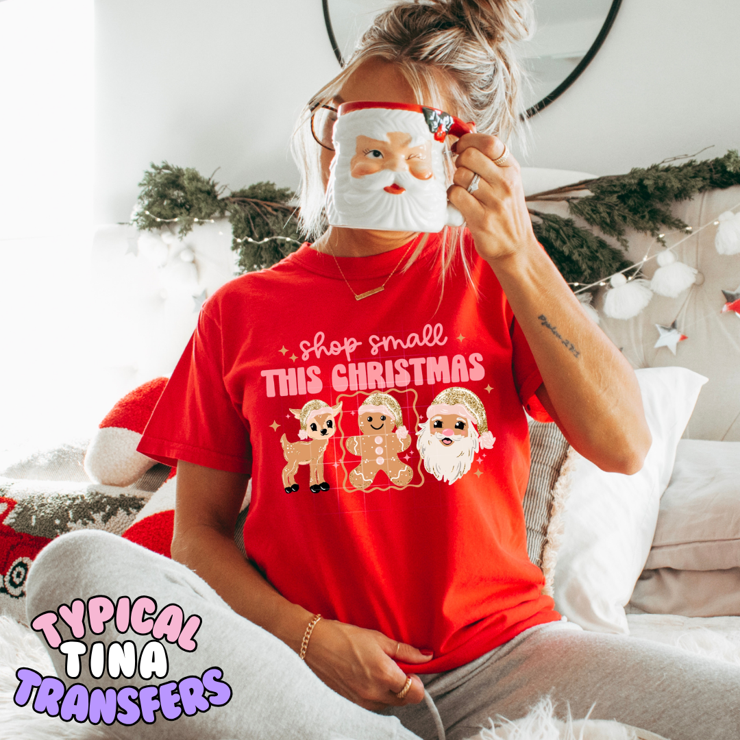 Shop small this christmas Glitter hats | DTF Transfer | POD