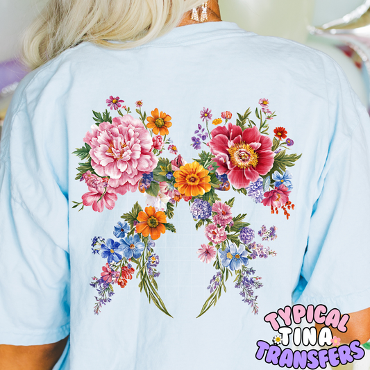 Floral bow | DTF Screen Print | POD