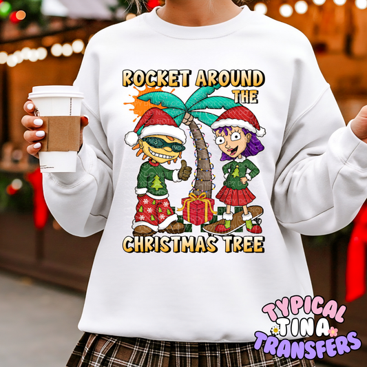 Rocket around the christmas tree | DTF Transfer | POD