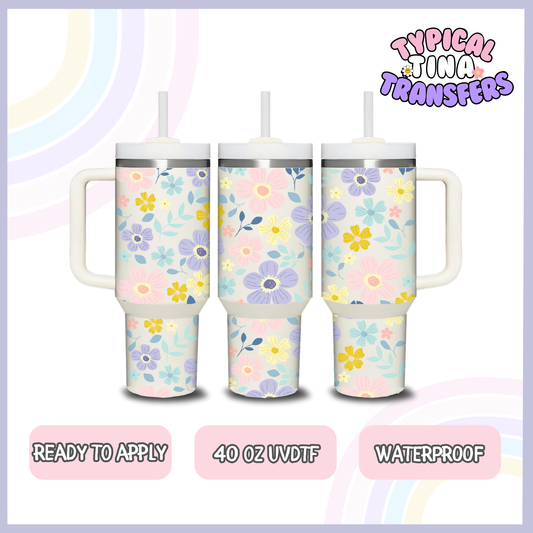 Pastel Florals | 40oz UVDTF Wrap | POD