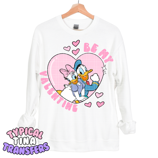 Be My Valentine Ducks with heart | DTF Transfers | POD
