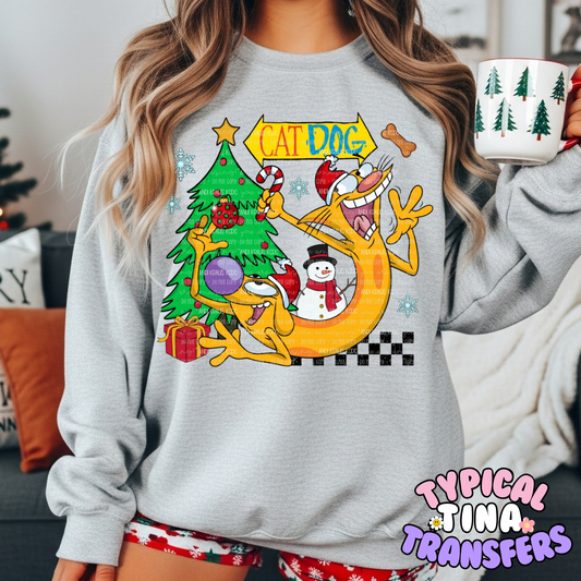 Christmas cat dog | DTF Transfer | POD