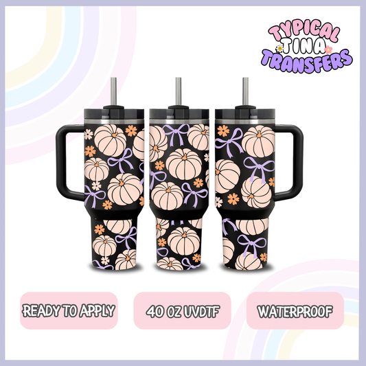 Fantasy Pumpkin and purple bows  | 40oz UVDTF Wrap | POD