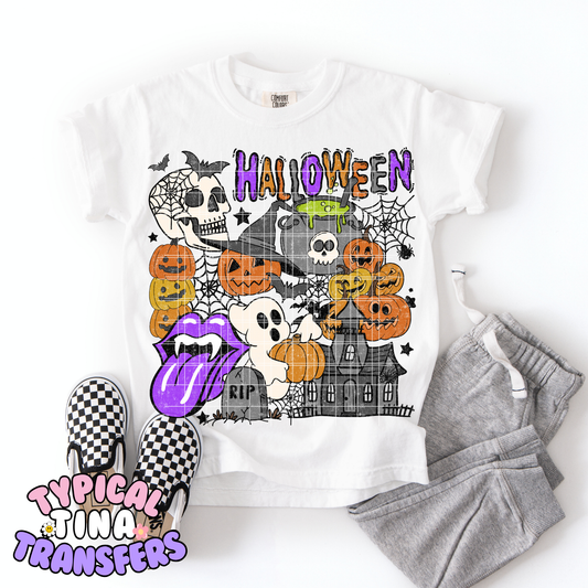 Halloween purple tongue |  DTF Transfer | POD