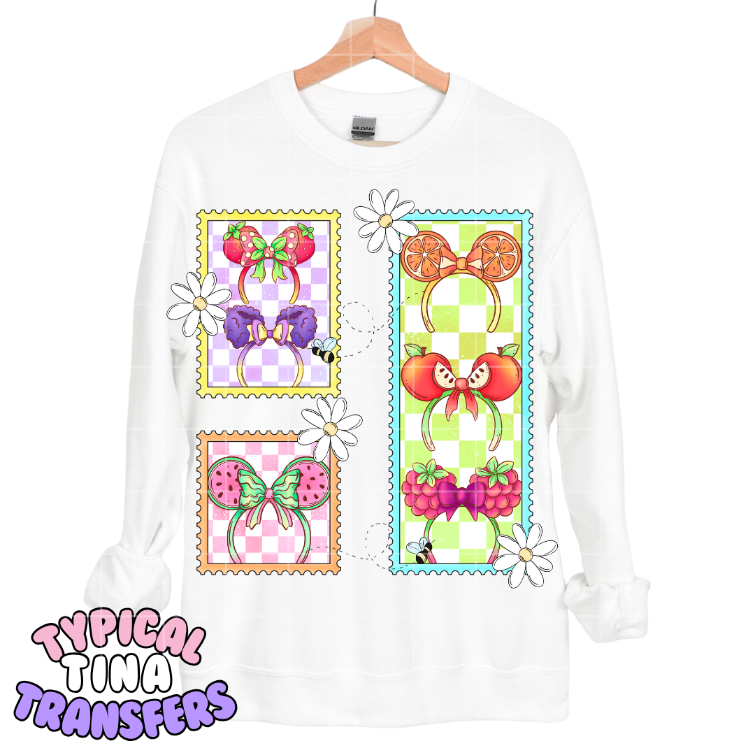 Fruit Mouse Ears Stamps | DTF Transfers | POD