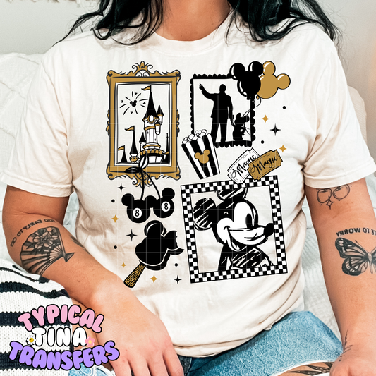 Magical Checkered Frame Collage | DTF Transfer | 15" Adult